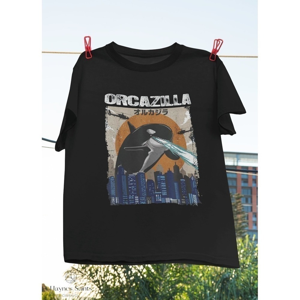 Funny Orcazilla Killer Whale Retro Meme T-Shirt